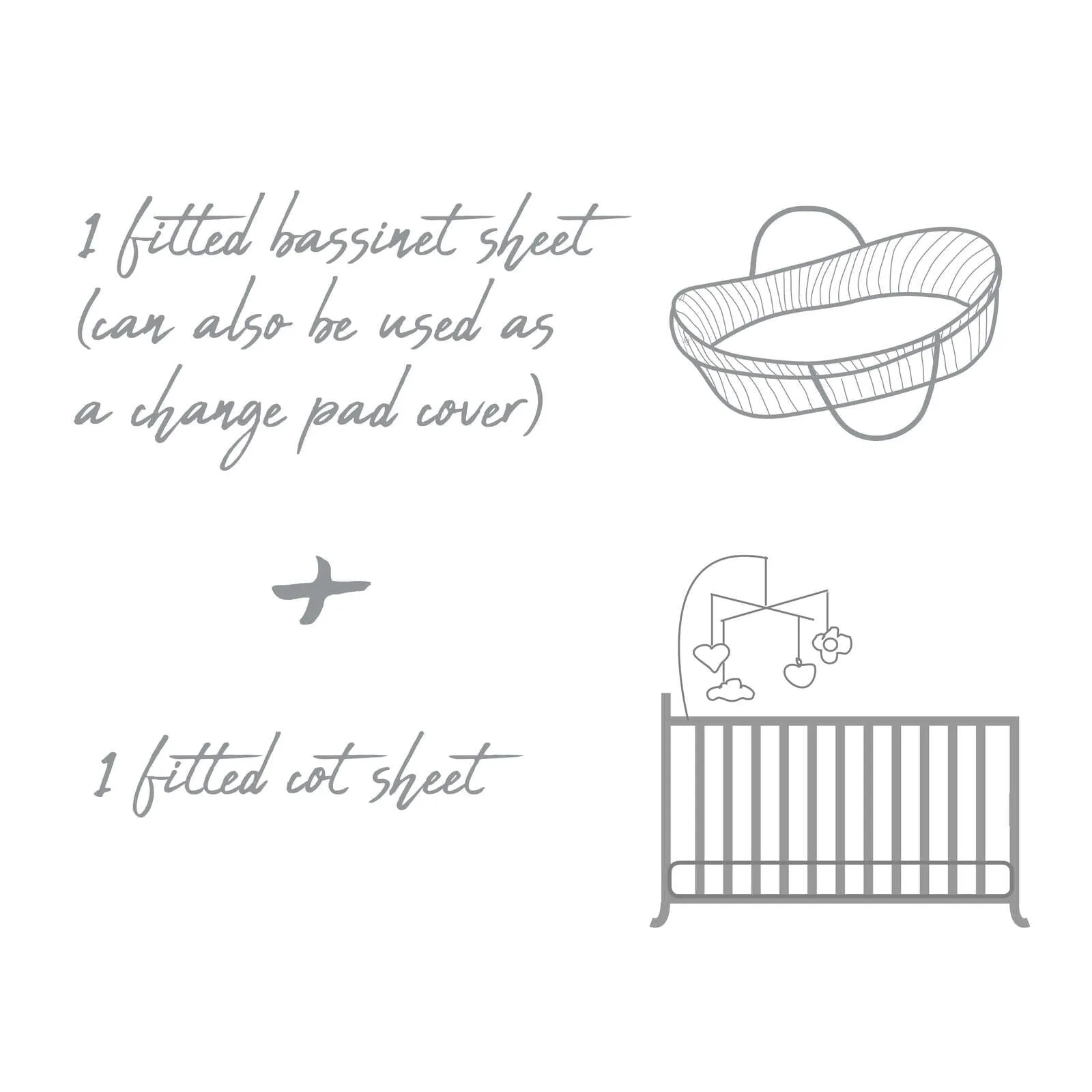 2 Pack Fitted Organic Cot & Bassinet Sheet / Change Pad Cover