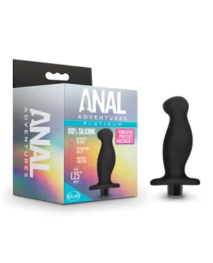 Anal Adventures Platinum Silicone Vibrating Prostate Massager - Black