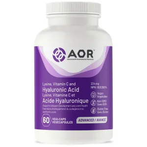 AOR Lysine, Vitamin C and Hyaluronic Acid (224mg) (60 Vegi-Caps)