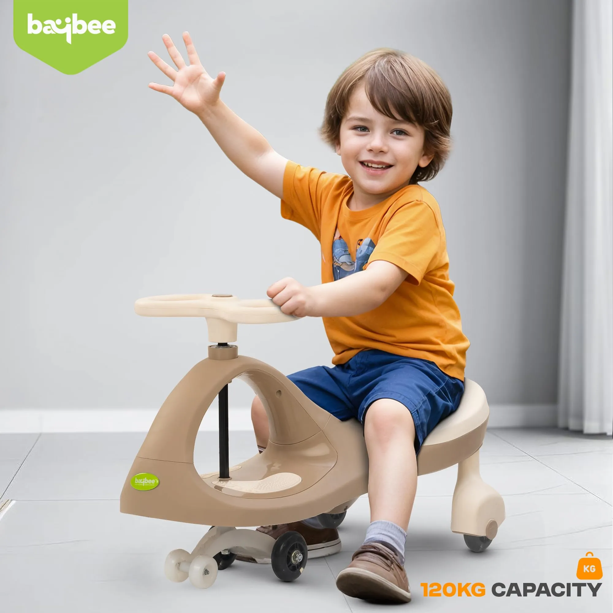 Baybee Glide Kids Magic Swing Car with 360° Steering, Music & PU LED Wheels | Magic Cars for Kids 3 to 8 Years Boys Girls