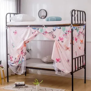Bed curtain, butterfly design.