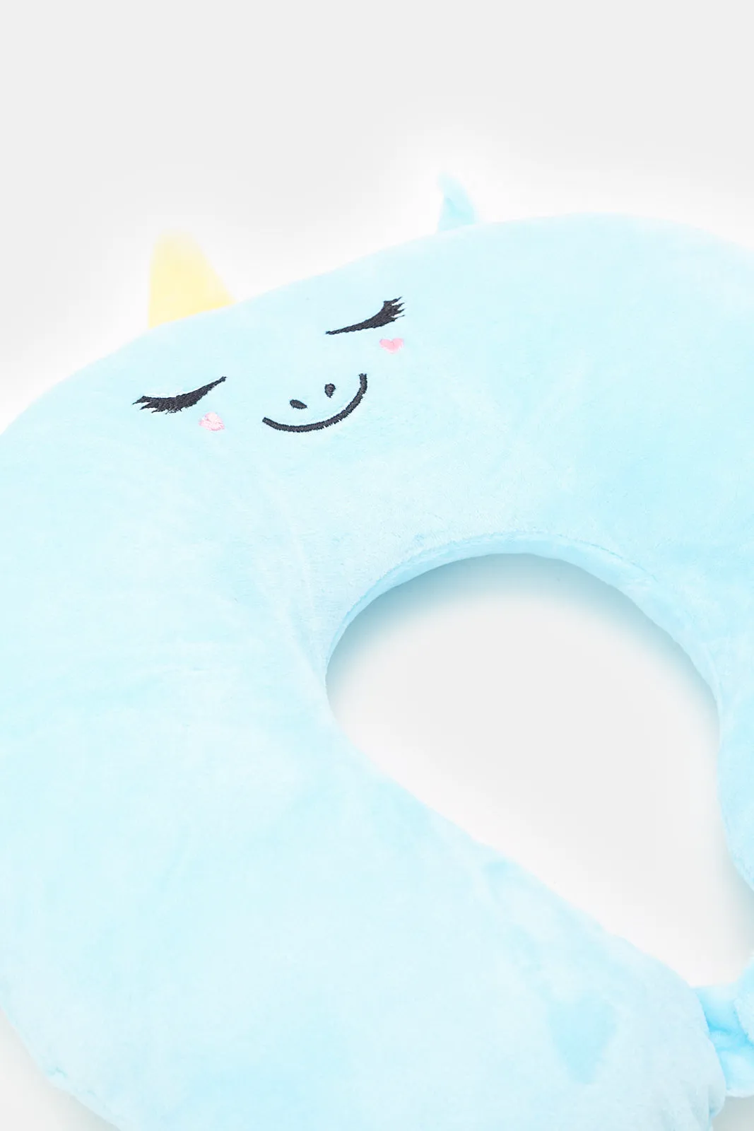 Blue Fiber Filled Neck Pillow