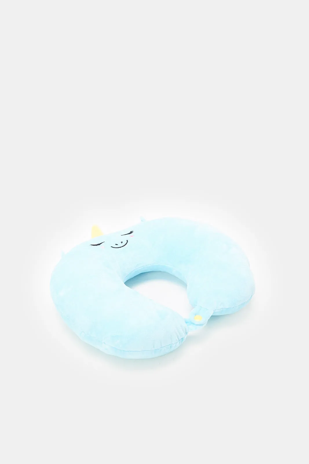 Blue Fiber Filled Neck Pillow