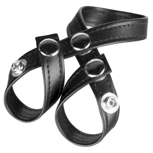 Blue Line 8 Style Ball Divider Cock Ring Black