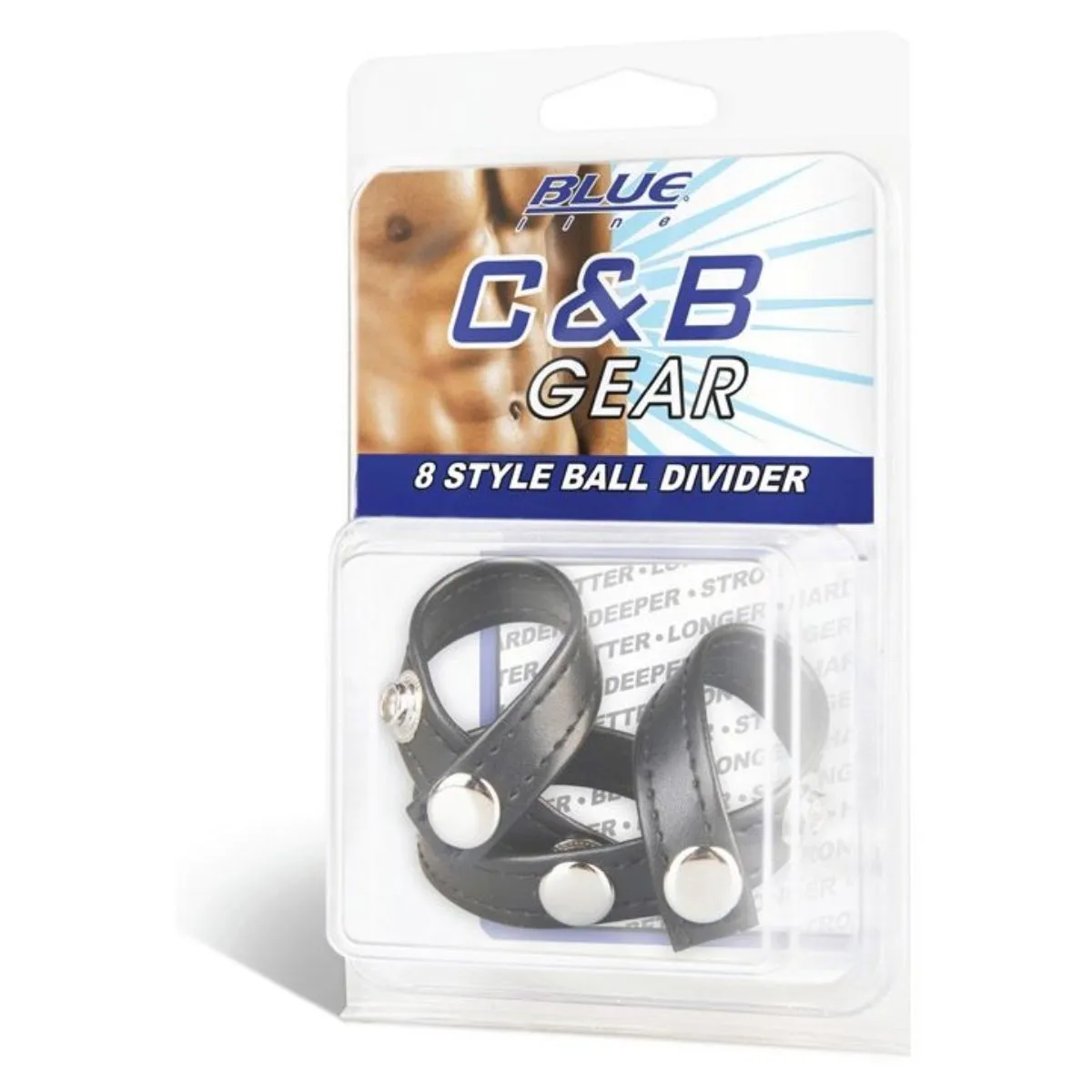 Blue Line 8 Style Ball Divider Cock Ring Black