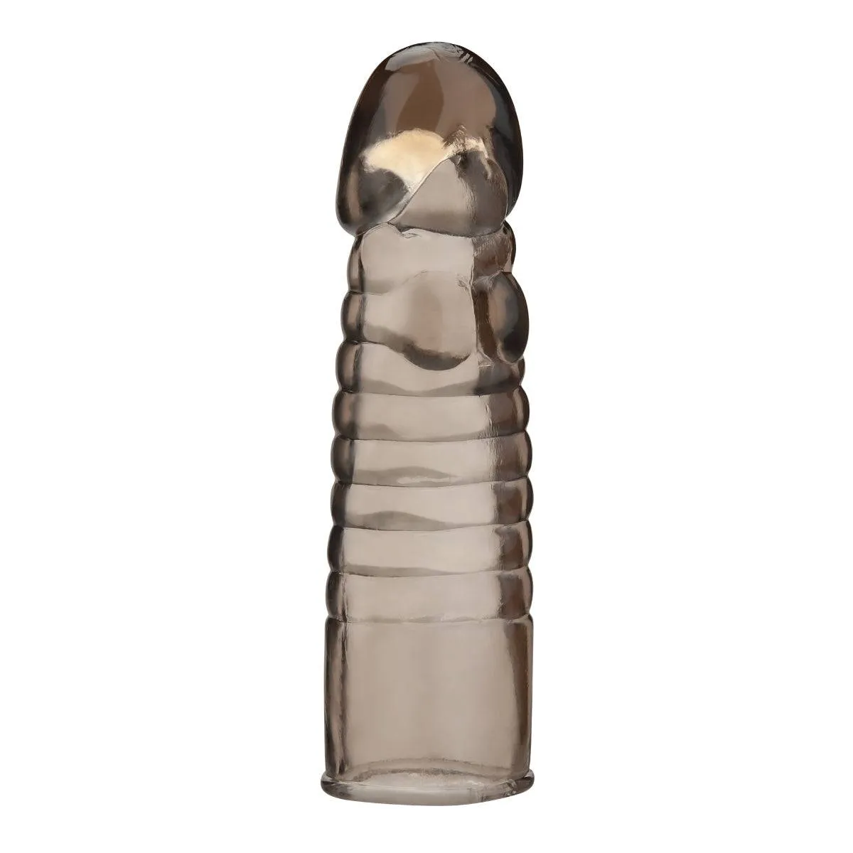 Blue Line Ribbed Realistic Penis Enhancing Sleeve Extension 6 Inch