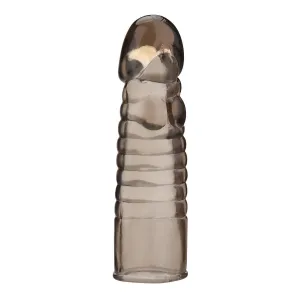 Blue Line Ribbed Realistic Penis Enhancing Sleeve Extension 6 Inch