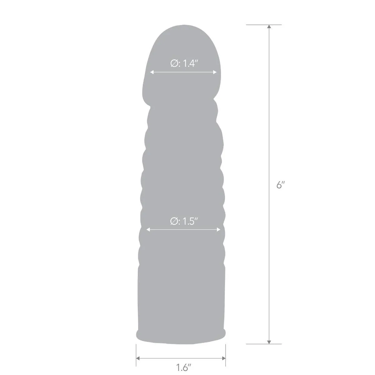 Blue Line Ribbed Realistic Penis Enhancing Sleeve Extension 6 Inch