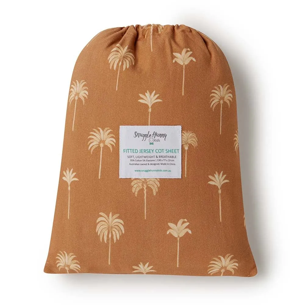 Bronze Palm Organic Fitted Cot Sheet
