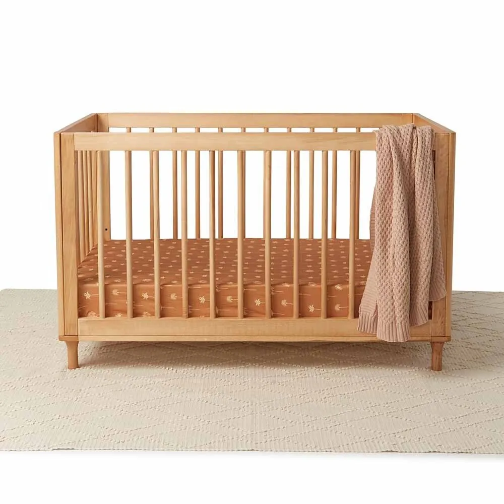 Bronze Palm Organic Fitted Cot Sheet