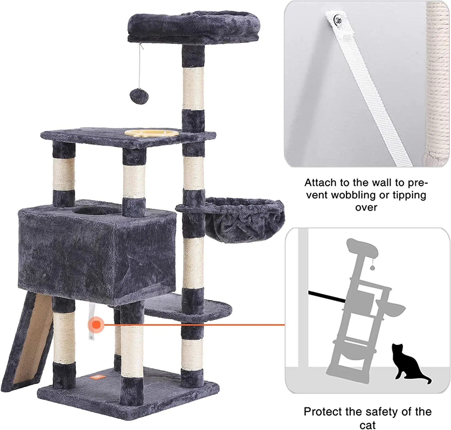 Cat Tree, Cat Tower for Indoor Cats with Scratching Board,