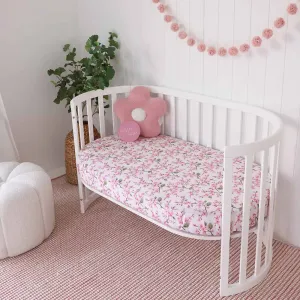 Cherry Blossom Organic Fitted Cot Sheet