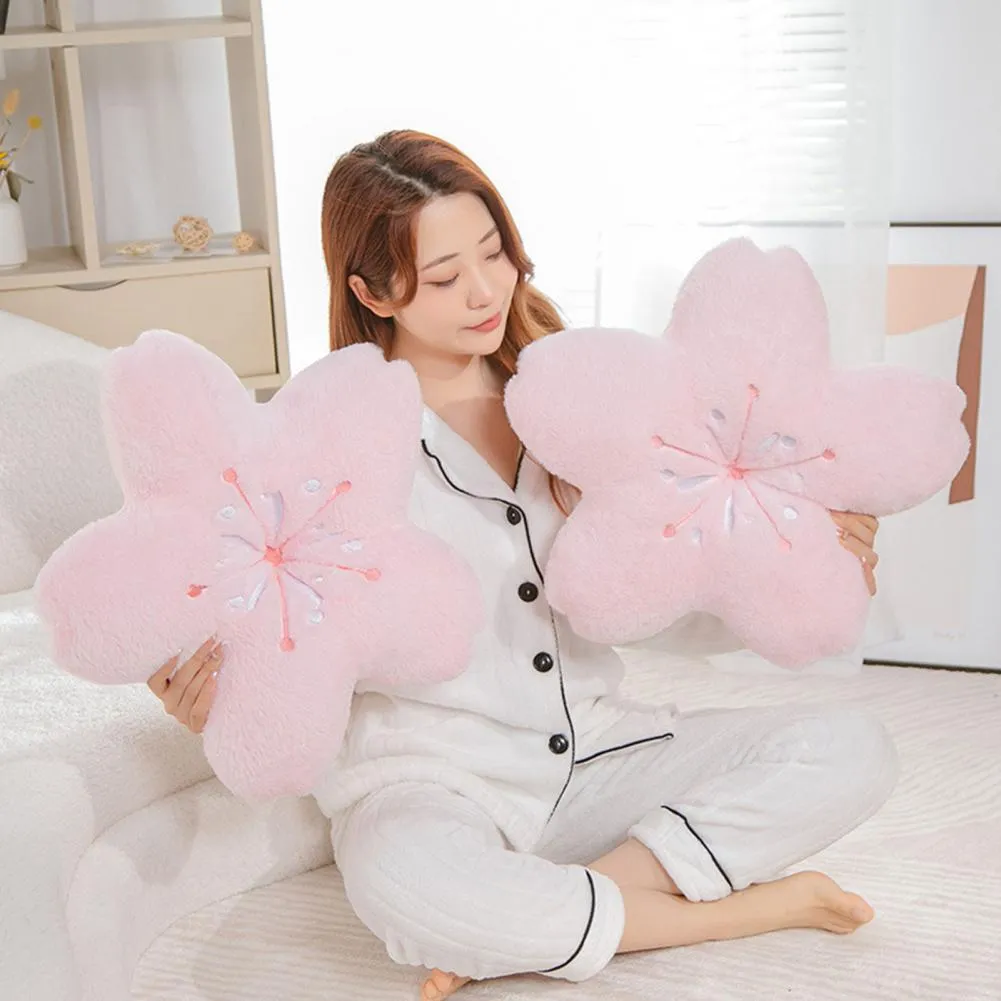 Cherry Blossom Plush Pillow for Living Room