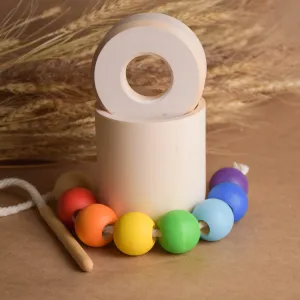 Color Sorting Wooden Rainbow Toy Balls and Cylinder, Rainbow Montessori Toy, Learning Toys, Montessori Baby Toys, Waldorf Toys for Toddlers