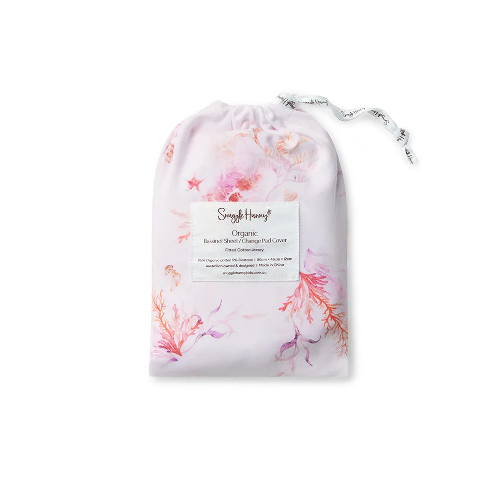 Coral Organic Bassinet Sheet / Change Pad Cover