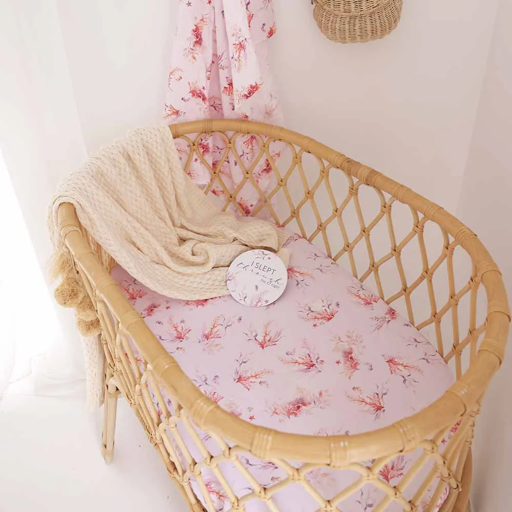 Coral Organic Bassinet Sheet / Change Pad Cover