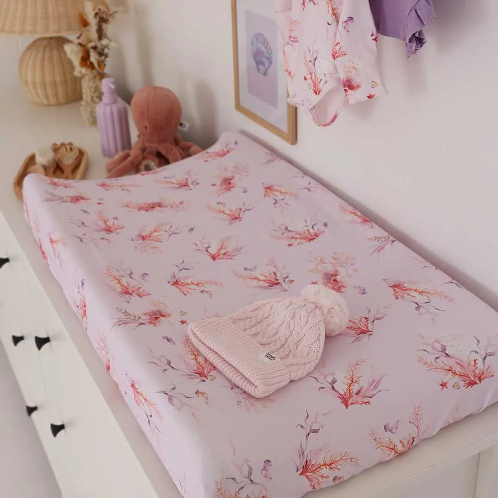 Coral Organic Bassinet Sheet / Change Pad Cover
