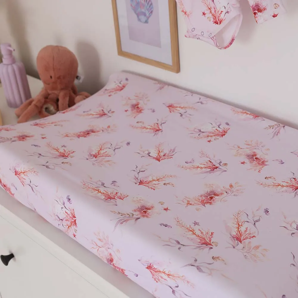Coral Organic Bassinet Sheet / Change Pad Cover
