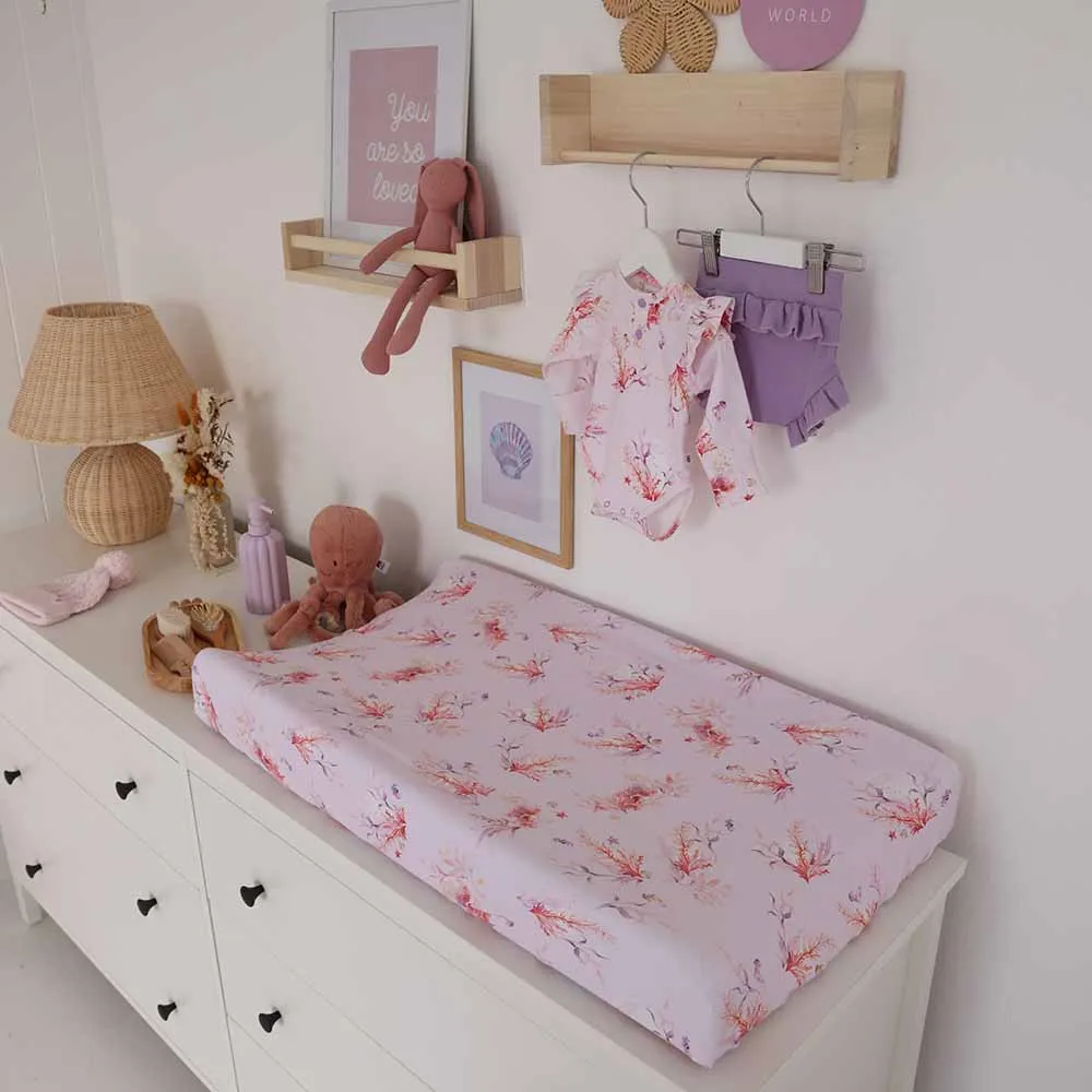 Coral Organic Bassinet Sheet / Change Pad Cover