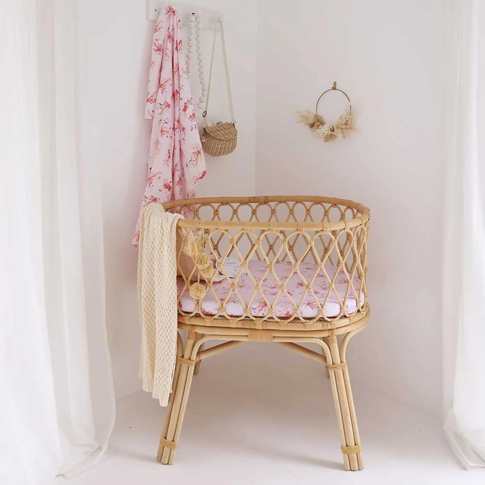 Coral Organic Bassinet Sheet / Change Pad Cover