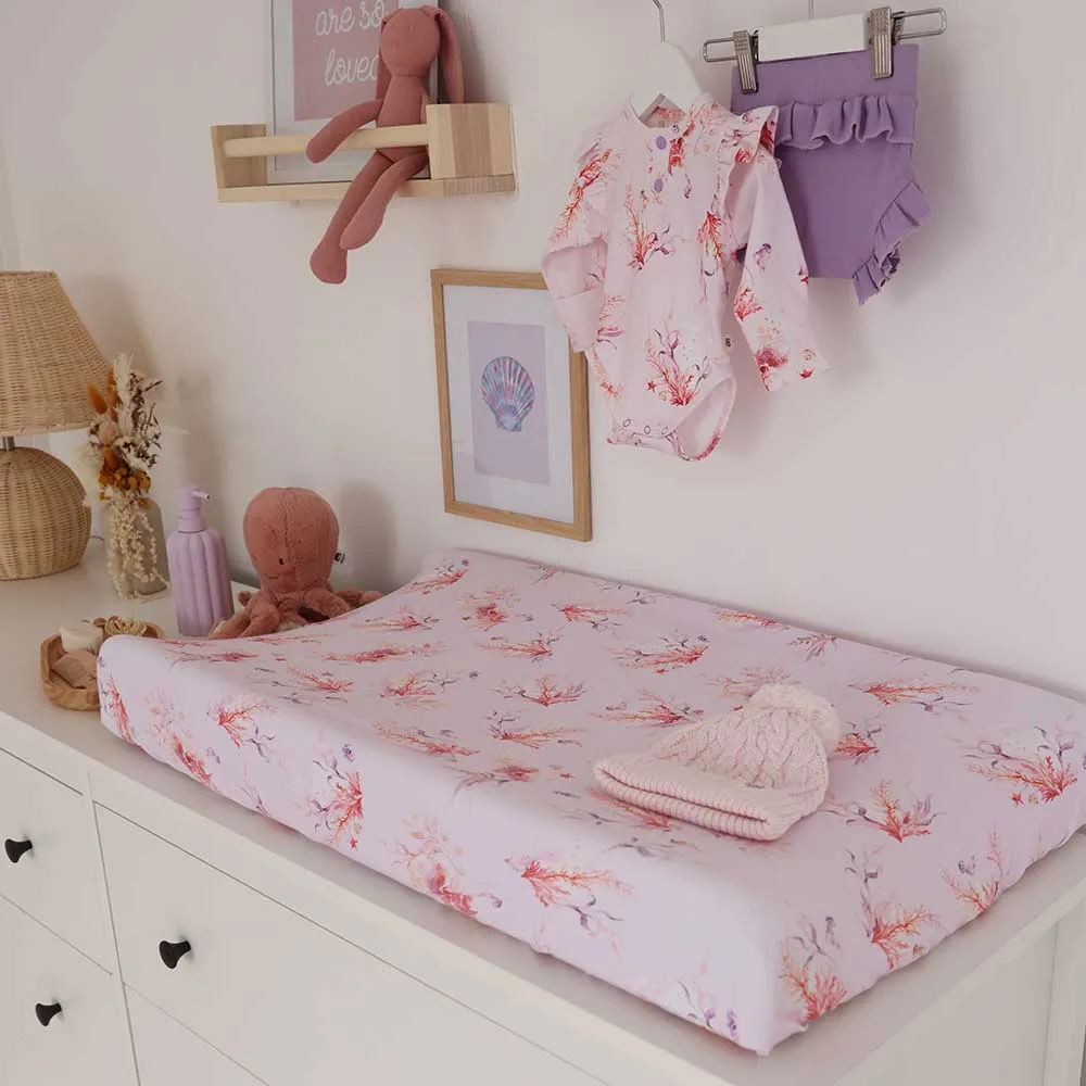 Coral Organic Bassinet Sheet / Change Pad Cover