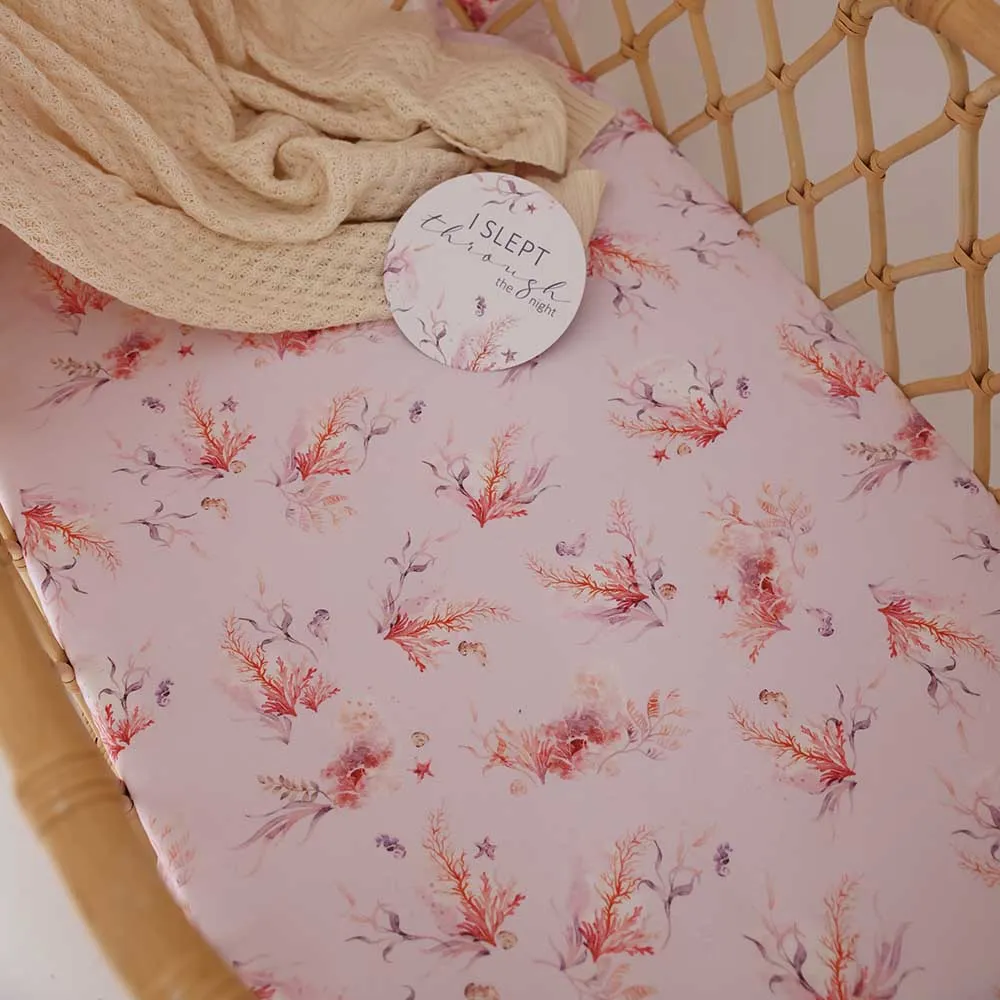 Coral Organic Bassinet Sheet / Change Pad Cover