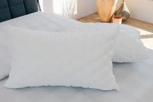 Curious Lifestyle Premium Quilted Bed Pillows for Sleeping Microfiber Filler Soft and Luxurious for Back Sleepers and Side Sleepers, Set of 2 Standard Size, 17" x 27", White
