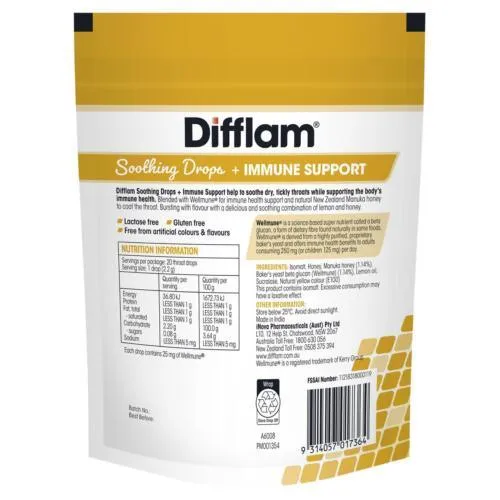 Difflam Soothing Drops   Immune Support Honey & Lemon 20 Drops