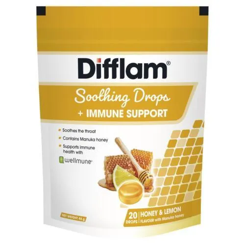 Difflam Soothing Drops   Immune Support Honey & Lemon 20 Drops