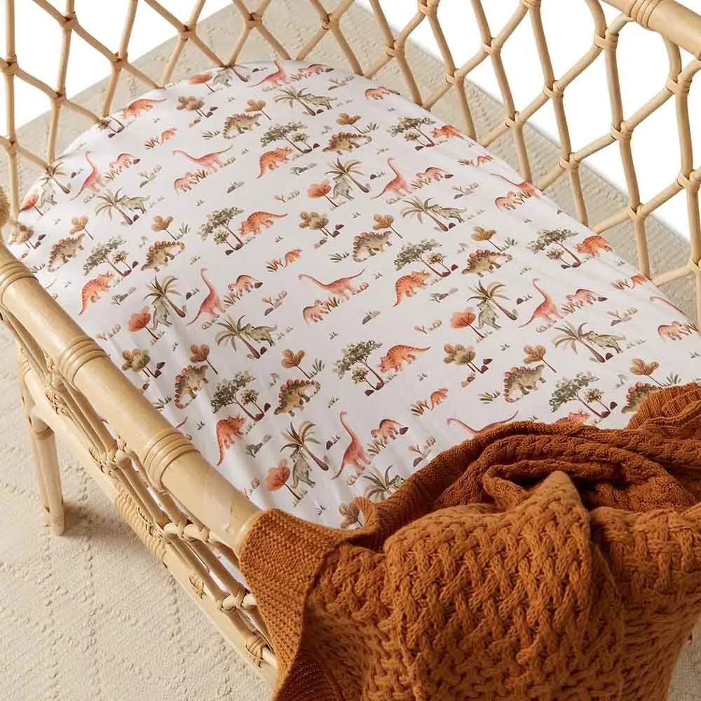 Dino Organic Bassinet Sheet / Change Pad Cover