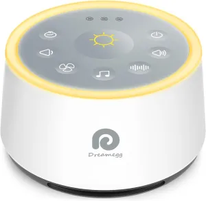 Dreamegg White Noise Machine - D1 Sound Machine for Sleeping & Relaxing, 24 Soothing Sounds, 3 Auto-Off Timer, Soothing Night Light, Noise Machine for Baby/Kid/Adults/Office, USB or DC Powered, White