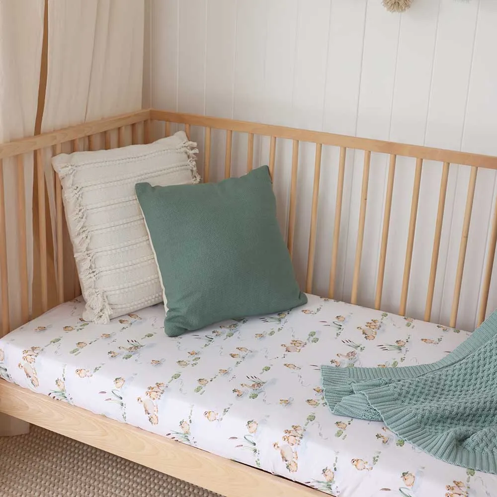 Duck Pond Organic Fitted Cot Sheet