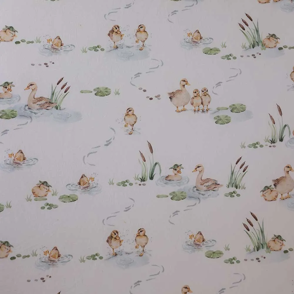 Duck Pond Organic Fitted Cot Sheet