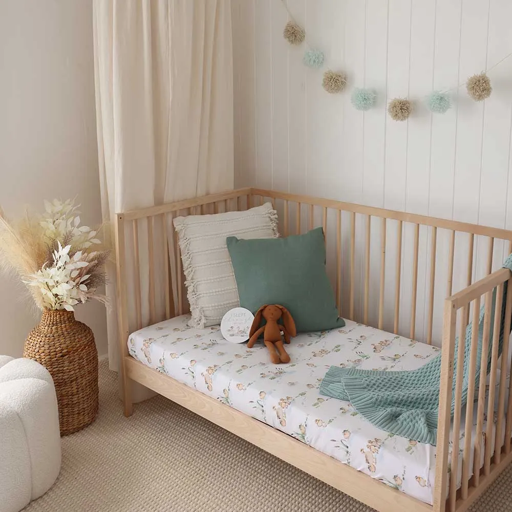 Duck Pond Organic Fitted Cot Sheet
