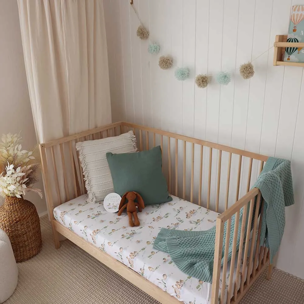 Duck Pond Organic Fitted Cot Sheet