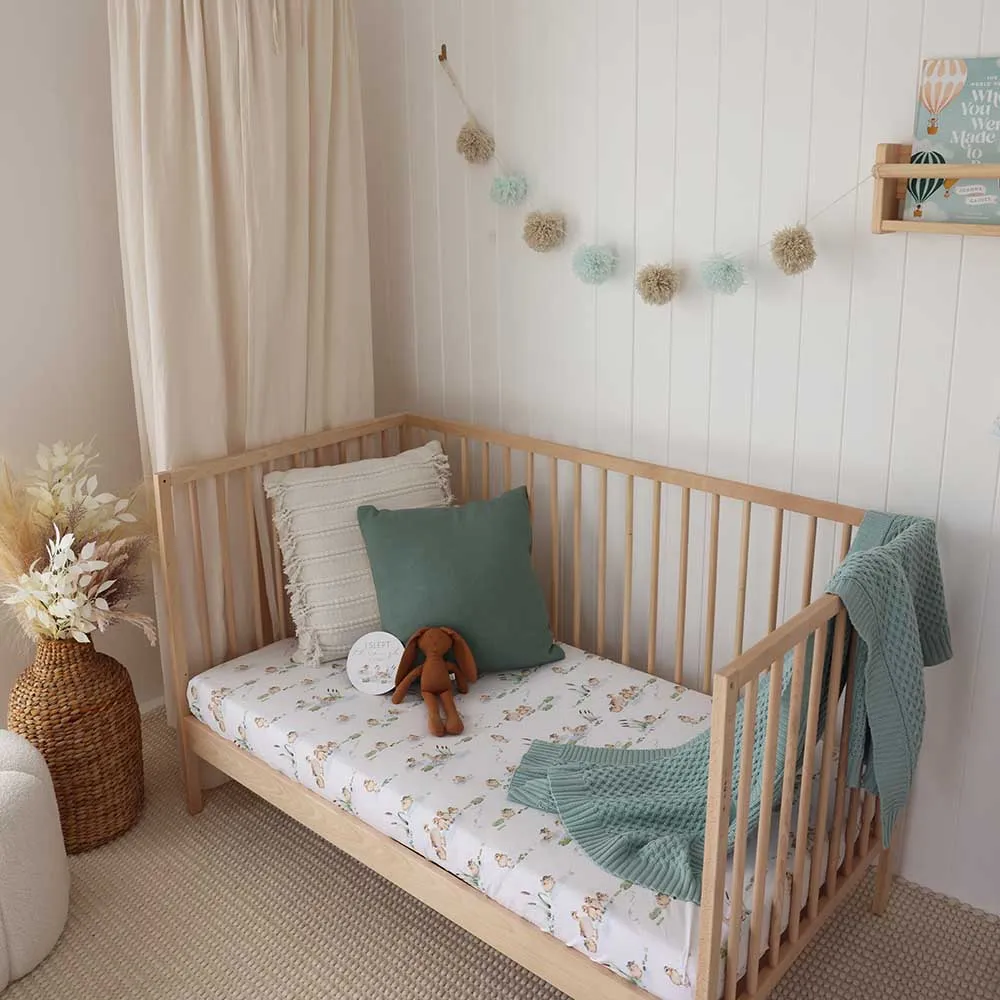 Duck Pond Organic Fitted Cot Sheet