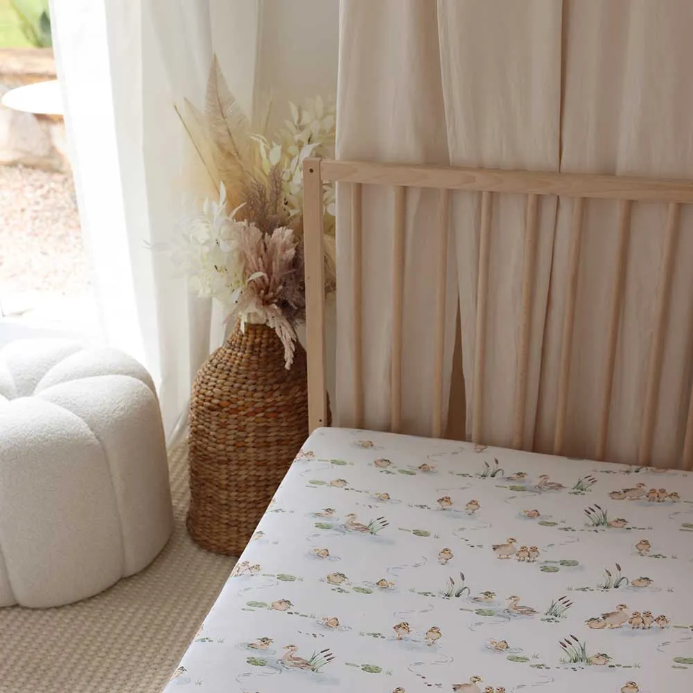 Duck Pond Organic Fitted Cot Sheet