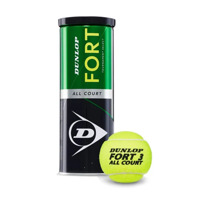 Dunlop Fort All Court Tennis Balls Can, Yellow (1 Can)