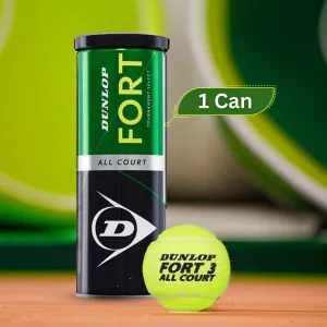 Dunlop Fort All Court Tennis Balls Can, Yellow (1 Can)