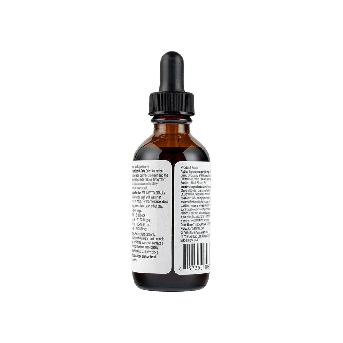 Earth Animal Organic Herbal Remedies No More Runs Tincture for Dogs