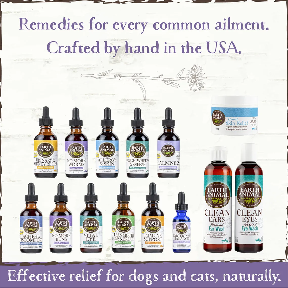 Earth Animal Organic Herbal Remedies No More Runs Tincture for Dogs