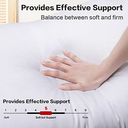 EASELAND Pillows Queen Size Set of 2, Plush Down Alternative Pillows with Silky Satin Pillowcases, 20×30 Inch Medium Soft for Stomach & Back Sleepers