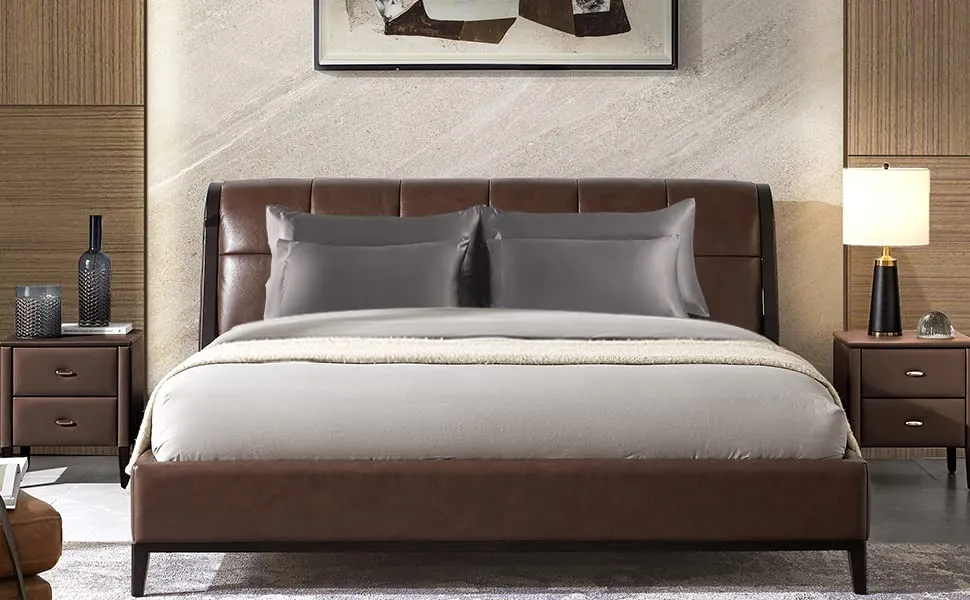 EASELAND Pillows Queen Size Set of 2, Plush Down Alternative Pillows with Silky Satin Pillowcases, 20×30 Inch Medium Soft for Stomach & Back Sleepers