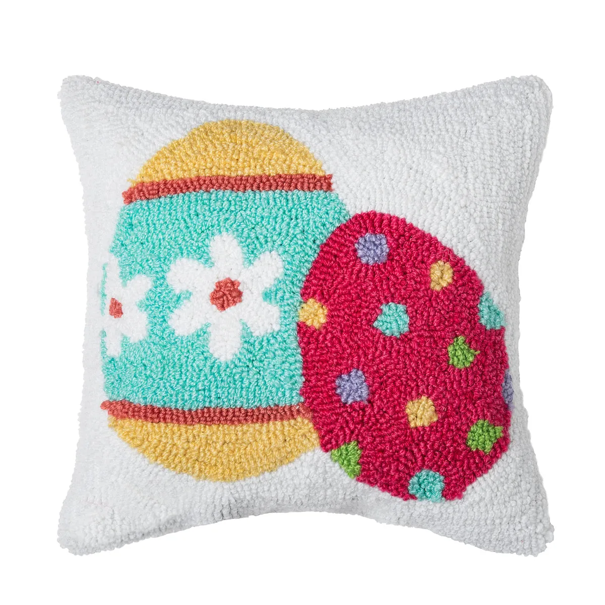 Easter Eggs Hooked Mini Pillow