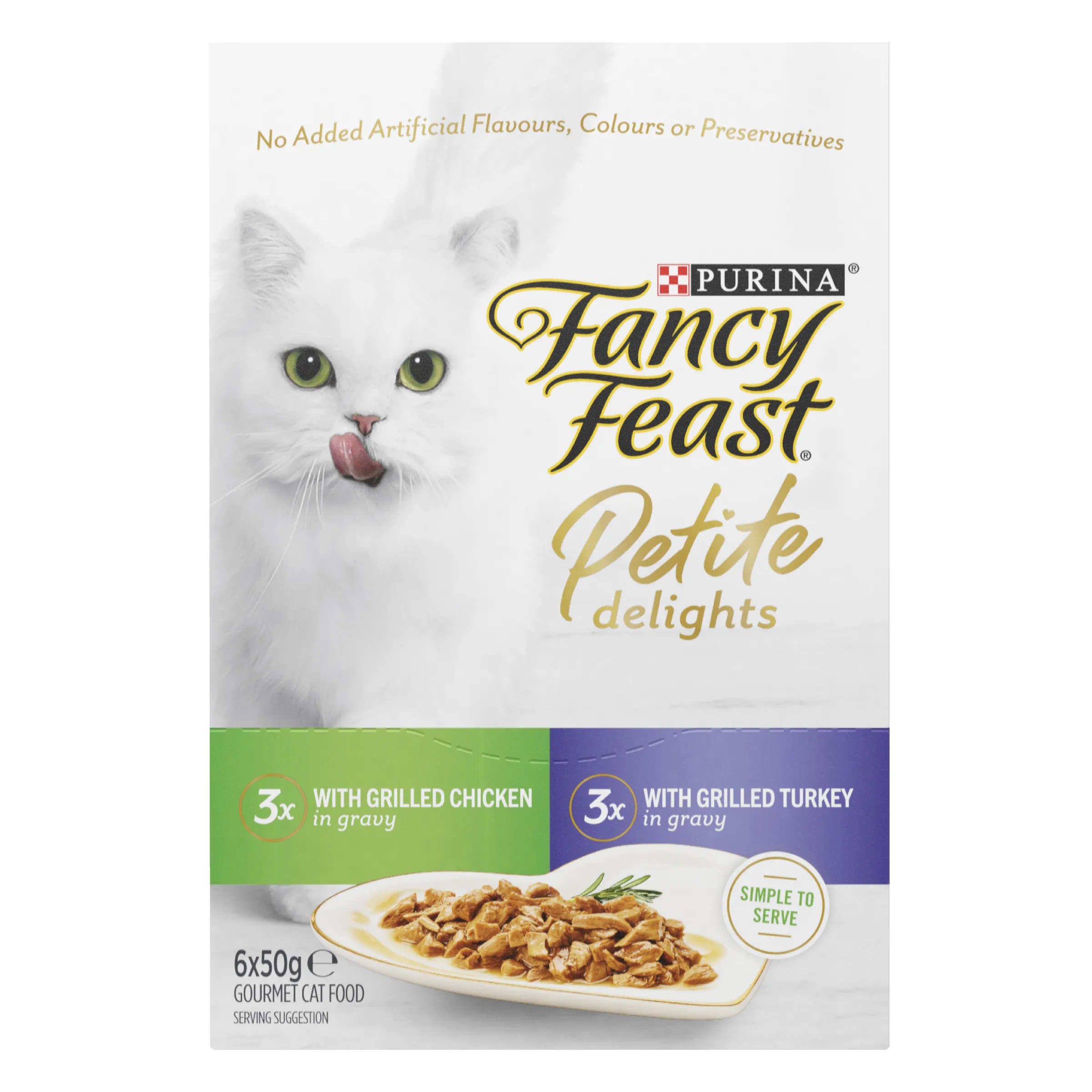 Fancy Feast Petite Delights Chicken Turkey Variety Pack Adult Wet Cat Food 50g x 6
