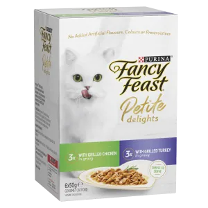 Fancy Feast Petite Delights Chicken Turkey Variety Pack Adult Wet Cat Food 50g x 6
