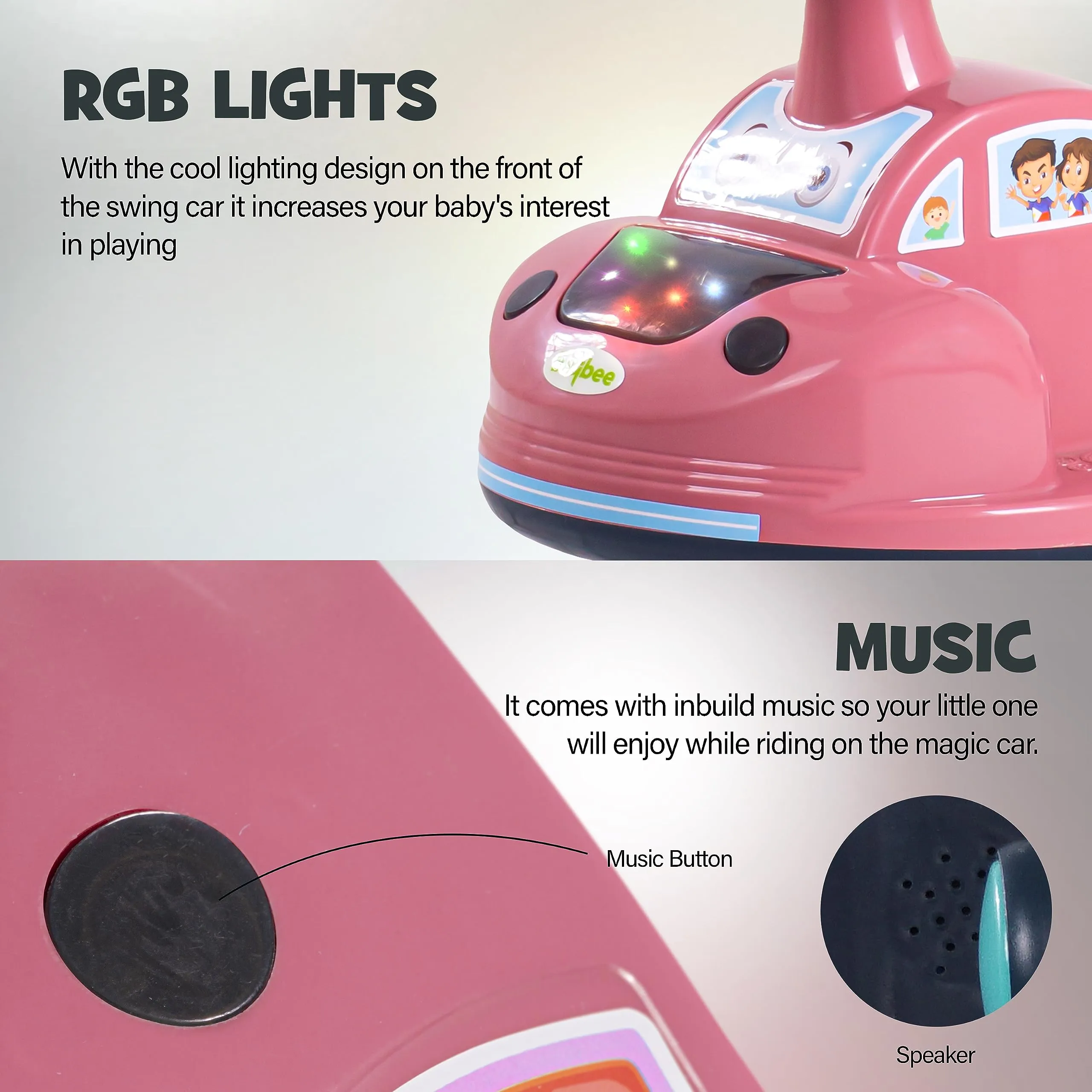 Flare Magic Swing Cars for Kids with PP Wheels