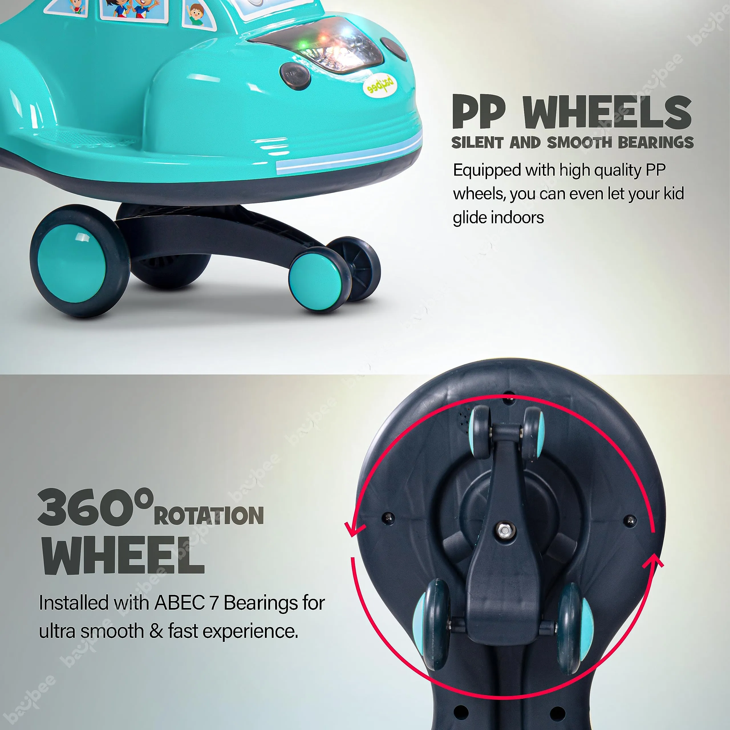 Flare Magic Swing Cars for Kids with PP Wheels