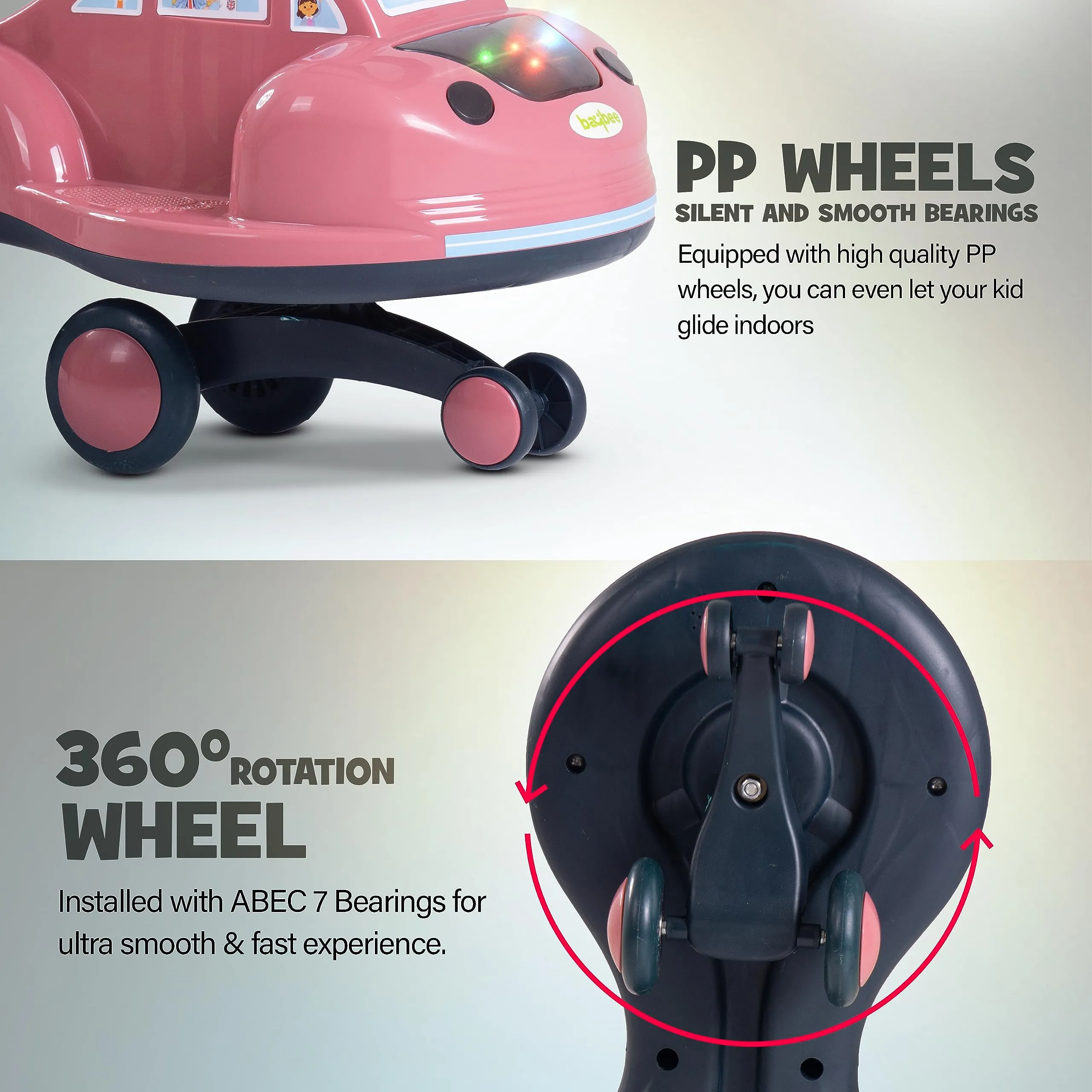 Flare Magic Swing Cars for Kids with PP Wheels