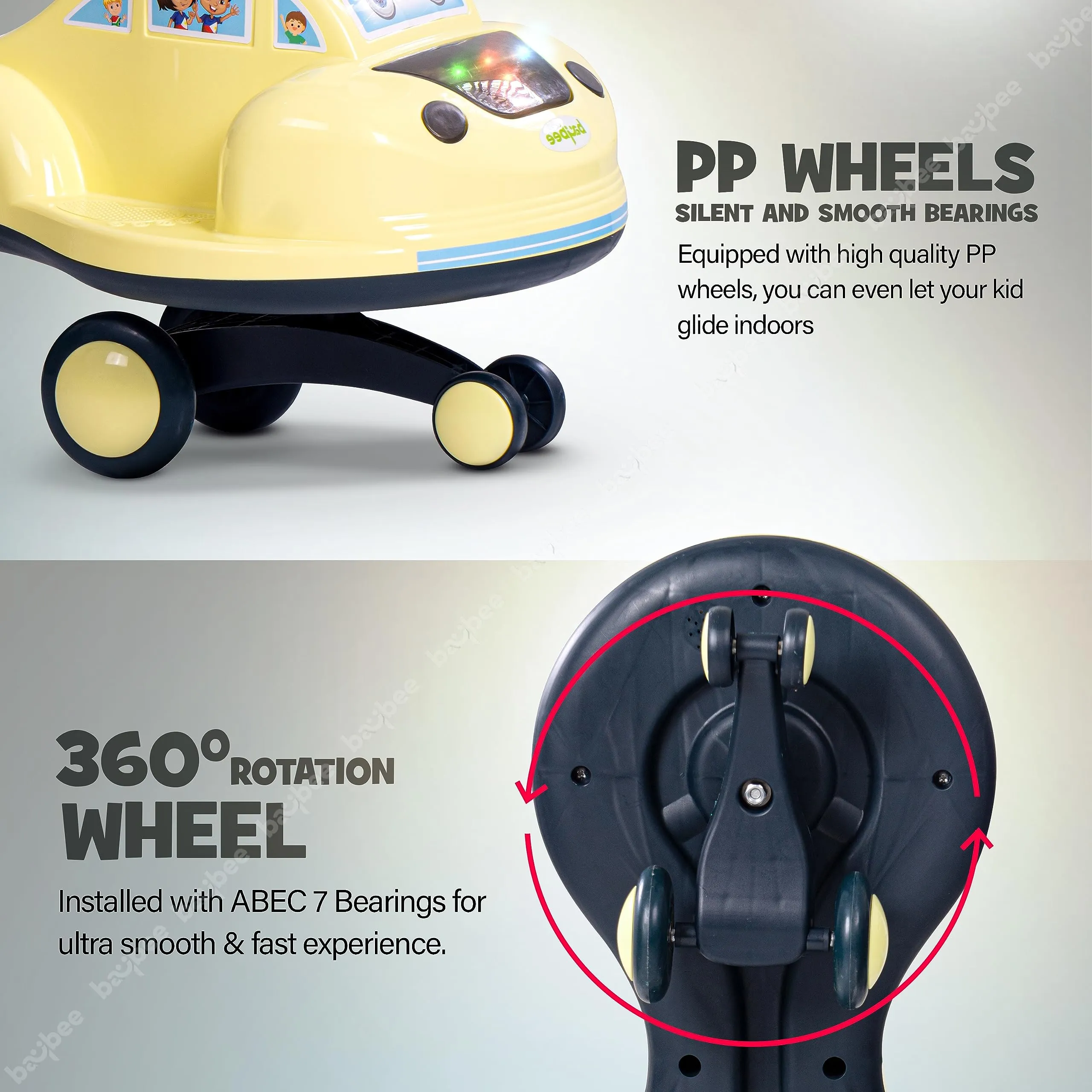 Flare Magic Swing Cars for Kids with PP Wheels
